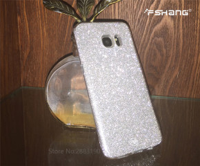 Луксозен силиконов гръб ТПУ кристално прозрачен с вграден сребрист брокат оригинален FSHANG за Samsung Galaxy S8 G950 